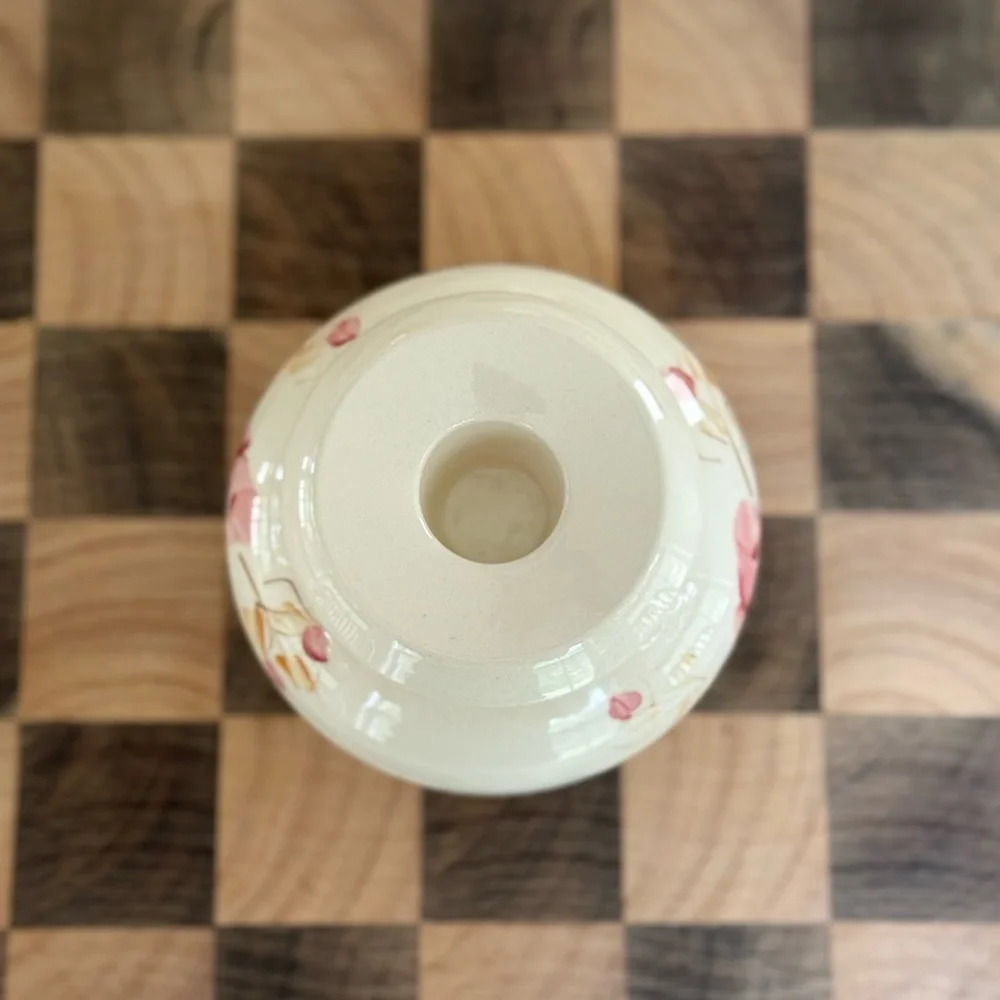 Vintage Floral Hand Painted Ceramic Taper Candle Holder Lasting Products